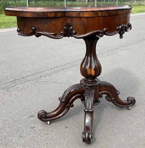 VICTORIAN ROSEWOOD CARD TABLE - ADDITIONAL PHOTO 11
