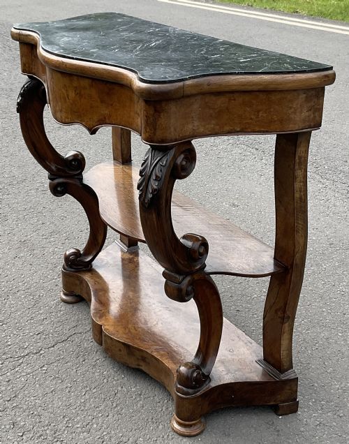 VICTORIAN SERPENTINE FRONT MAHOGANY CONSOLE TABLE - ADDITIONAL PHOTO 3