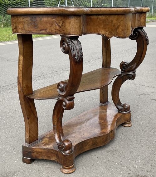 VICTORIAN SERPENTINE FRONT MAHOGANY CONSOLE TABLE - ADDITIONAL PHOTO 4