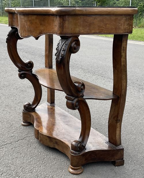VICTORIAN SERPENTINE FRONT MAHOGANY CONSOLE TABLE - ADDITIONAL PHOTO 5