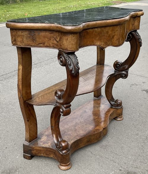 VICTORIAN SERPENTINE FRONT MAHOGANY CONSOLE TABLE - ADDITIONAL PHOTO 9