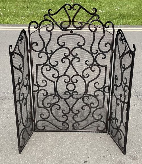 ARTS CRAFT IRON TALL FOLDING FIREGUARD - ADDITIONAL PHOTO 2