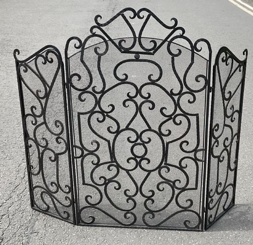 ARTS CRAFT IRON TALL FOLDING FIREGUARD - ADDITIONAL PHOTO 3