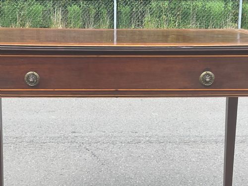 GEORGIAN INLAID MAHOGANY WRITING TABLE - ADDITIONAL PHOTO 2
