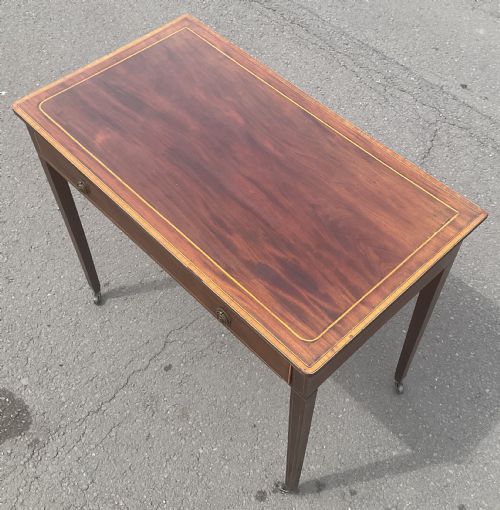 GEORGIAN INLAID MAHOGANY WRITING TABLE - ADDITIONAL PHOTO 5