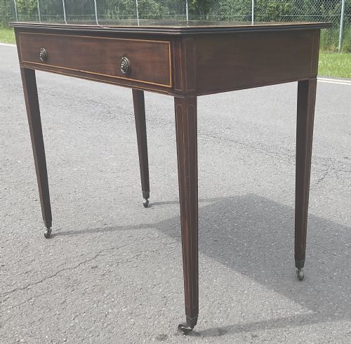 GEORGIAN INLAID MAHOGANY WRITING TABLE - ADDITIONAL PHOTO 6