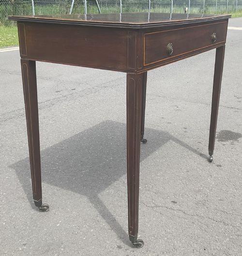 GEORGIAN INLAID MAHOGANY WRITING TABLE - ADDITIONAL PHOTO 7