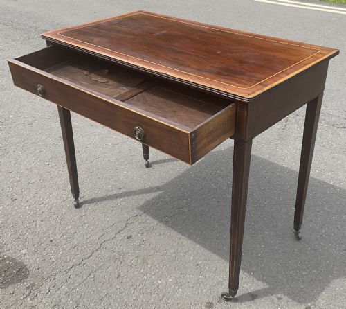 GEORGIAN INLAID MAHOGANY WRITING TABLE - ADDITIONAL PHOTO 9