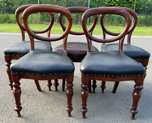SET OF FIVE VICTORIAN MAHOGANY DINING CHAIRS - ADDITIONAL PHOTO 4