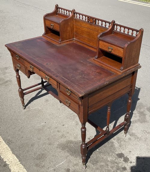 EDWARDIAN WALNUT KNEEHOLE DESK HEAL SONS - ADDITIONAL PHOTO 4