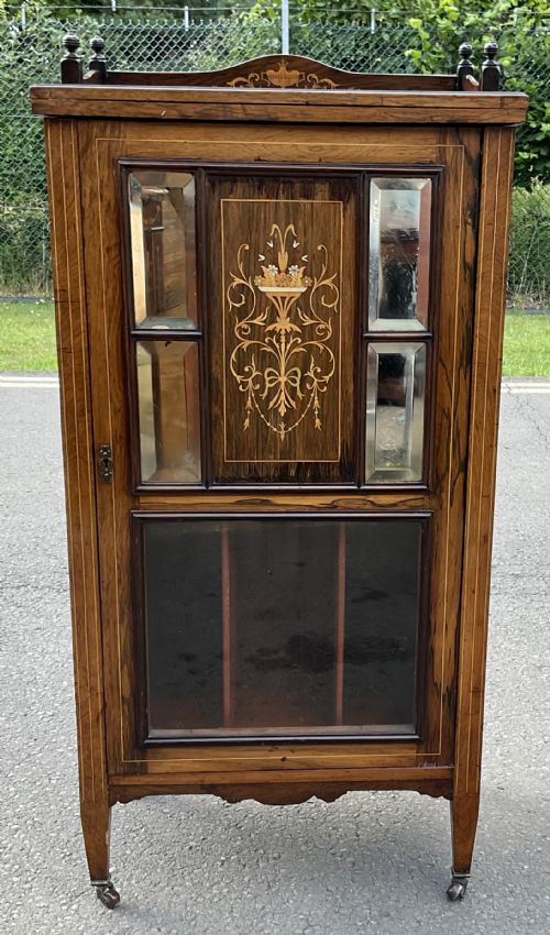 EDWARDIAN INLAID ROSEWOOD LP MUSIC CABINET - ADDITIONAL PHOTO 3