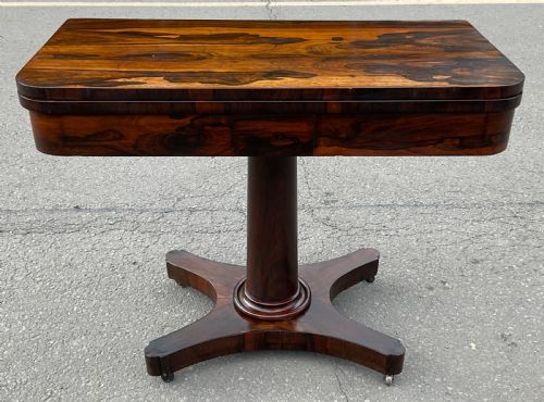 Victorian Rosewood Foldover Pedestal Card Table