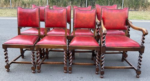 SET OF EIGHT OAK DINING CHAIRS - ADDITIONAL PHOTO 4