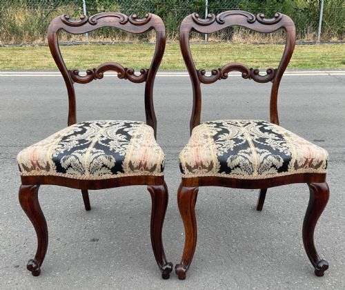PAIR VICTORIAN ROSEWOOD DINING CHAIRS - ADDITIONAL PHOTO 1