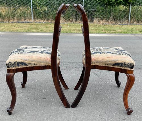 PAIR VICTORIAN ROSEWOOD DINING CHAIRS - ADDITIONAL PHOTO 4