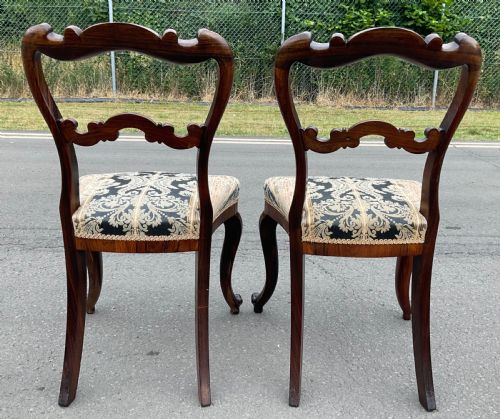 PAIR VICTORIAN ROSEWOOD DINING CHAIRS - ADDITIONAL PHOTO 6