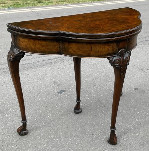 QUEEN ANNE STYLE WALNUT FOLDOVER CARD TABLE - ADDITIONAL PHOTO 1