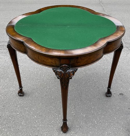 QUEEN ANNE STYLE WALNUT FOLDOVER CARD TABLE - ADDITIONAL PHOTO 4
