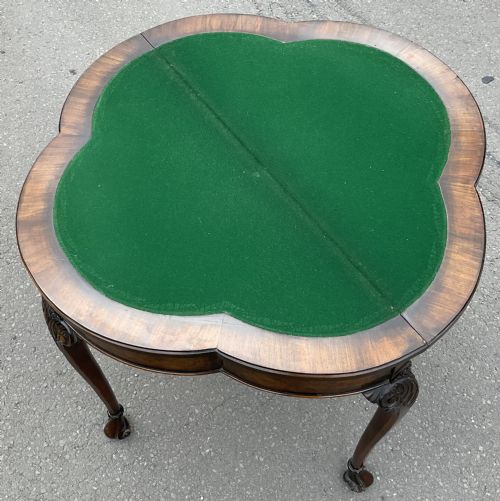 QUEEN ANNE STYLE WALNUT FOLDOVER CARD TABLE - ADDITIONAL PHOTO 6