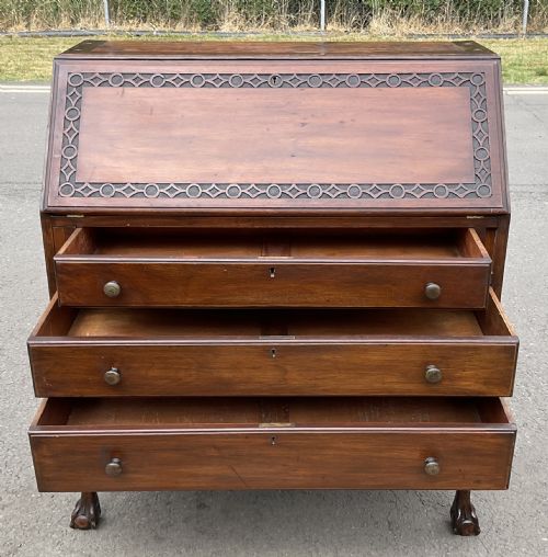 CHIPPENDALE STYLE MAHOGANY BUREAU BOOKCASE - ADDITIONAL PHOTO 2