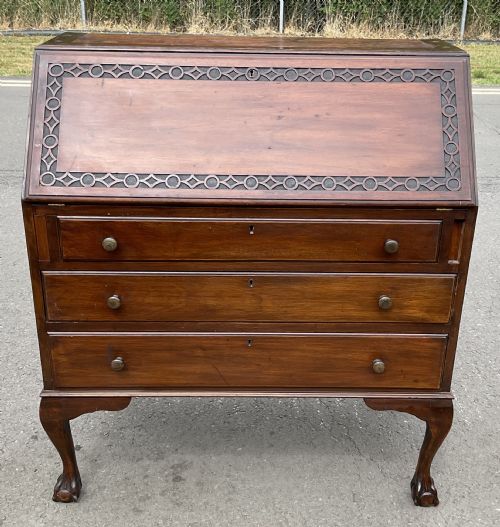CHIPPENDALE STYLE MAHOGANY BUREAU BOOKCASE - ADDITIONAL PHOTO 3