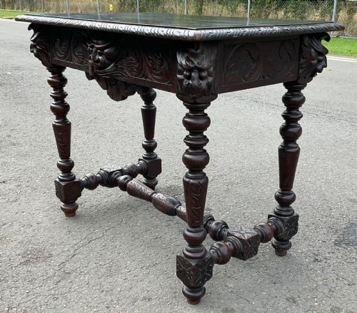 VICTORIAN CARVED OAK SIDE TABLE - ADDITIONAL PHOTO 4