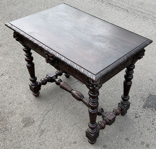VICTORIAN CARVED OAK SIDE TABLE - ADDITIONAL PHOTO 6