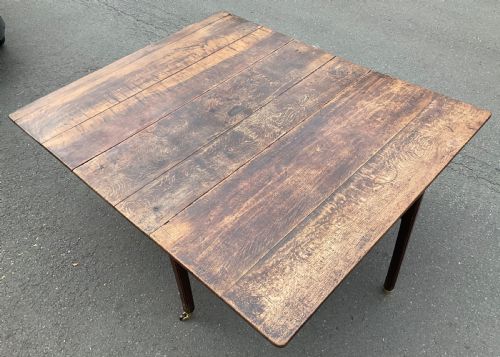 GEORGIAN LARGE OAK DROPLEAF DINING TABLE TO SEAT EIGHT - ADDITIONAL PHOTO 3