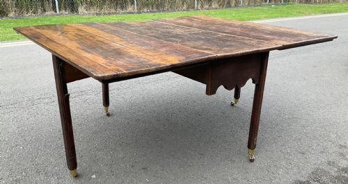 GEORGIAN LARGE OAK DROPLEAF DINING TABLE TO SEAT EIGHT - ADDITIONAL PHOTO 5