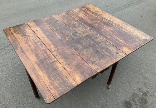 GEORGIAN LARGE OAK DROPLEAF DINING TABLE TO SEAT EIGHT - ADDITIONAL PHOTO 6