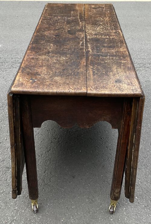 GEORGIAN LARGE OAK DROPLEAF DINING TABLE TO SEAT EIGHT - ADDITIONAL PHOTO 7