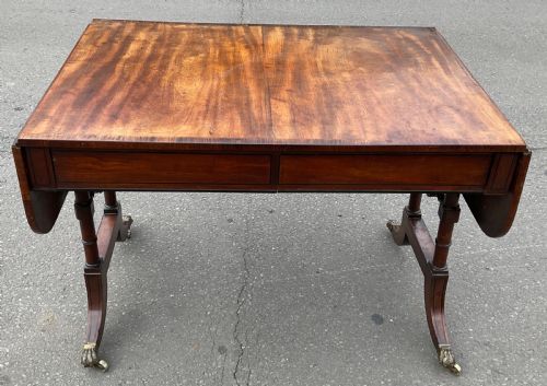 GEORGIAN MAHOGANY DROPLEAF SOFA TABLE - ADDITIONAL PHOTO 2