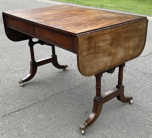 GEORGIAN MAHOGANY DROPLEAF SOFA TABLE - ADDITIONAL PHOTO 3