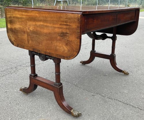 GEORGIAN MAHOGANY DROPLEAF SOFA TABLE - ADDITIONAL PHOTO 4