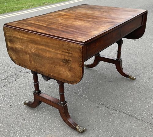 GEORGIAN MAHOGANY DROPLEAF SOFA TABLE - ADDITIONAL PHOTO 5