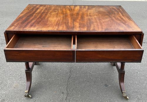 GEORGIAN MAHOGANY DROPLEAF SOFA TABLE - ADDITIONAL PHOTO 8