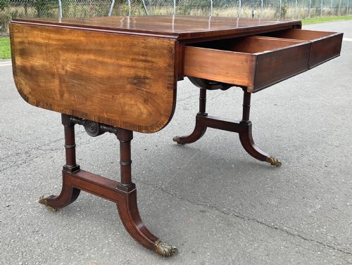 GEORGIAN MAHOGANY DROPLEAF SOFA TABLE - ADDITIONAL PHOTO 10
