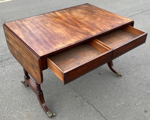 GEORGIAN MAHOGANY DROPLEAF SOFA TABLE - ADDITIONAL PHOTO 11