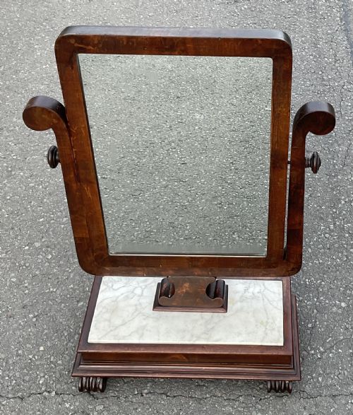 WILLIAM IV MAHOGANY MARBLE TOP TOILET MIRROR - ADDITIONAL PHOTO 1