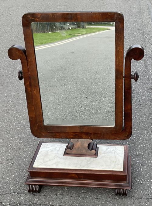 WILLIAM IV MAHOGANY MARBLE TOP TOILET MIRROR - ADDITIONAL PHOTO 2