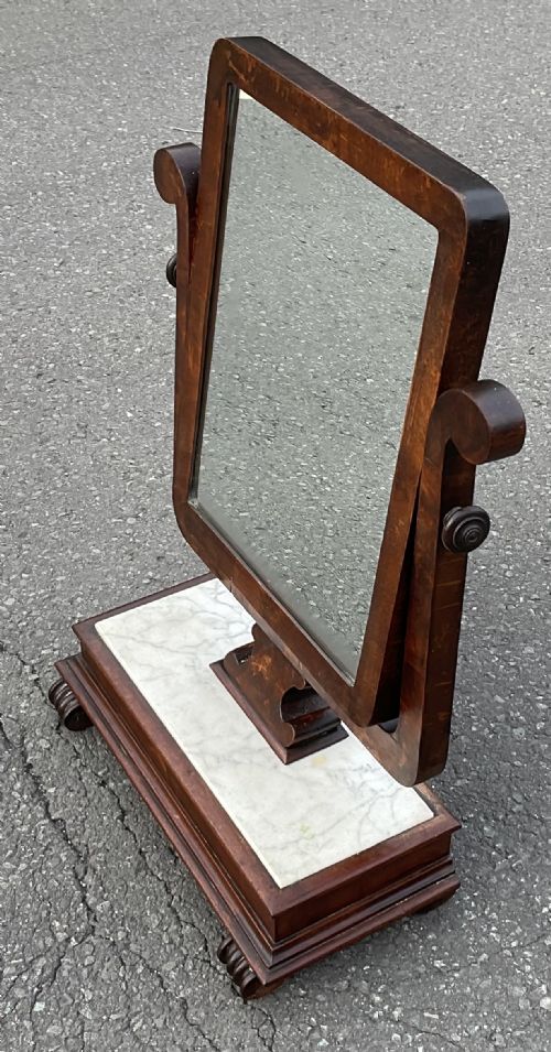 WILLIAM IV MAHOGANY MARBLE TOP TOILET MIRROR - ADDITIONAL PHOTO 4