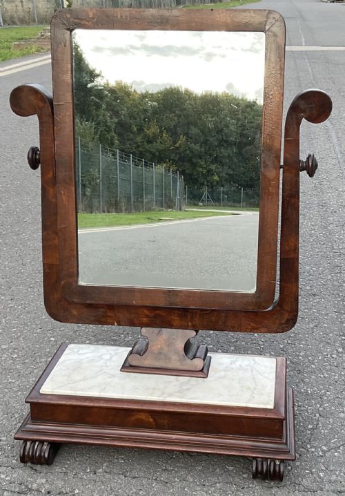 WILLIAM IV MAHOGANY MARBLE TOP TOILET MIRROR - ADDITIONAL PHOTO 5
