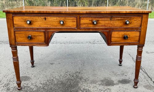 GEORGIAN MAHOGANY KNEEHOLE WRITING DESK - ADDITIONAL PHOTO 1