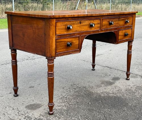 GEORGIAN MAHOGANY KNEEHOLE WRITING DESK - ADDITIONAL PHOTO 4