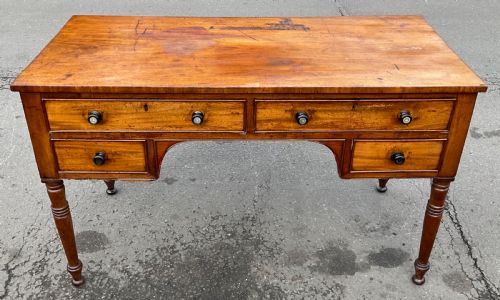 GEORGIAN MAHOGANY KNEEHOLE WRITING DESK - ADDITIONAL PHOTO 6