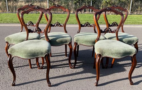 SET OF SIX VICTORIAN WALNUT DINING CHAIRS - ADDITIONAL PHOTO 3