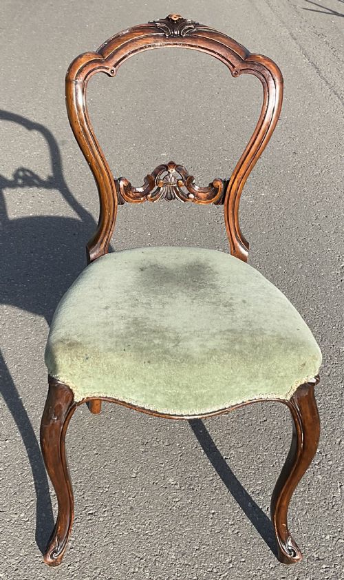 SET OF SIX VICTORIAN WALNUT DINING CHAIRS - ADDITIONAL PHOTO 6