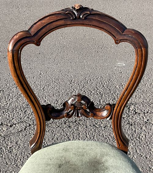 SET OF SIX VICTORIAN WALNUT DINING CHAIRS - ADDITIONAL PHOTO 7