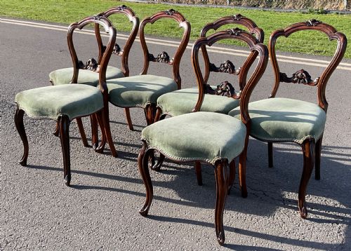 SET OF SIX VICTORIAN WALNUT DINING CHAIRS - ADDITIONAL PHOTO 11