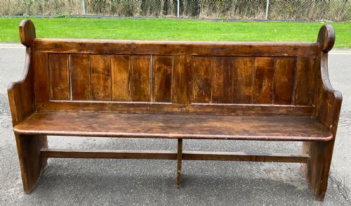 VICTORIAN PINE CHURCH PEW BENCH